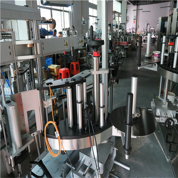 Machine à étiqueter double face de bouteille en plastique / verre, étiqueteuse de bouteille carrée