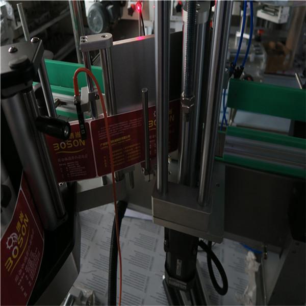 Machine à étiquettes double face pour étiqueteuse de bouteilles de shampoing et de détergent