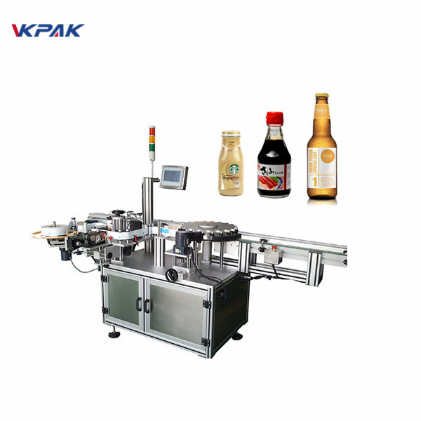 Système d'étiquetage enveloppant orienté pour bouteille ronde